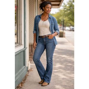 Levi’s 515 Bootcut Jeans 10 Mid Rise Stretch Medium Wash Western Detail